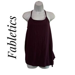 Fabletics Small Double Layer Athletic Tank Top With Sports Bra Purple
